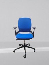 Steelcase leap v2 height adjustable arm in new blue fabric