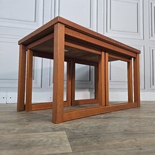 Retro Vintage Mid Century Modern Teak Nest of 3 Tables – Coffee Side Danish MCM