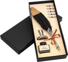 BELLE VOUS 8 Piece Calligraphy Pen Set with Holder, Ink Bottle and Nibs
