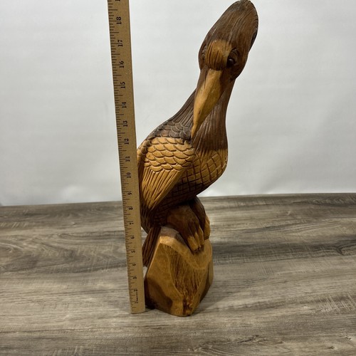 Wooden wood carved - wood, crane
