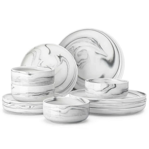 12pc grey porcelain dinner set - 12pc,