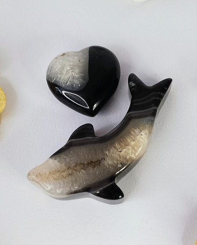 Black onyx agate crystal - onyx,