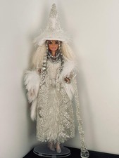 Barbie doll with White Witch fantasy clothes accessories handmade  