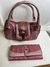 BNWT DOMO Pink Handbag And Matching Purse