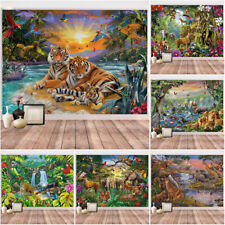 Large Animals World Tapestry Wall Hanging Throw Blanket Bedroom Bedspread Decor