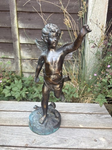 Antique large bronze cherub - antique,