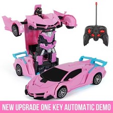 2 in 1 Transforming Remote Control Car, One-Click Deformation Robot RC Car Toys