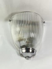 Art Deco Wall Light Chrome With Prismatic Glass