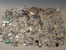 Job Lot - Assorted Vintage Sterling 925 Silver Jewellery 1.1kg Rings / Pendants