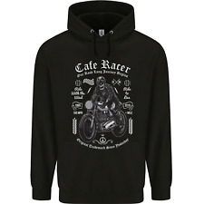 Cafe Racer Motorcycle Motorbike Biker Mens 80% Cotton Hoodie