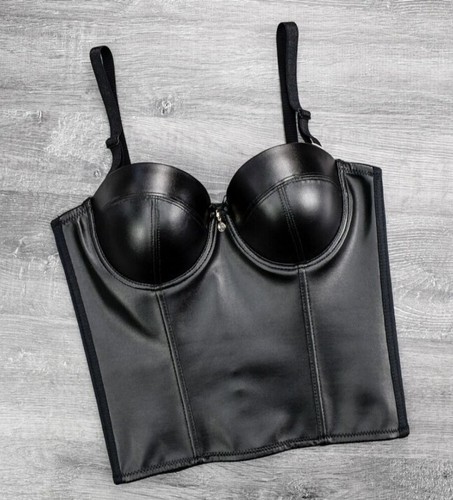 Faux leather corset bustier - corset,