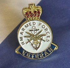 Armed Forces Veteran Lapel Badge. British Army Navy RAF UK