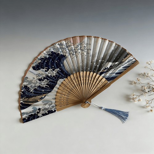 Folding fan hand held silk - held,