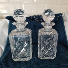 2 x Heavy cut glass decanters,crown mark on base. Webb Corbett, Royal Doulton ?.