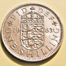 1963 Queen Elizabeth II British One Shilling Coin – Collectible UK Coin