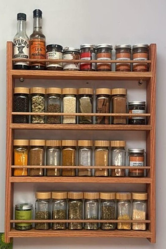 Solid oak spice rack - spice,