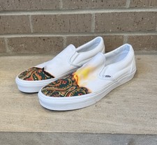 Vans mens 9.5 white paisley