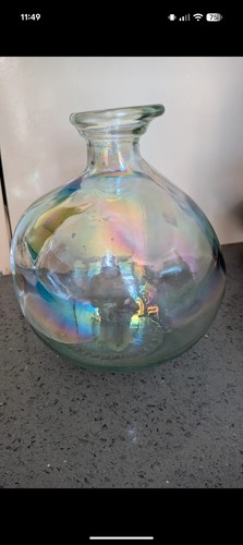 Irridescent glass vase - irridescent, large