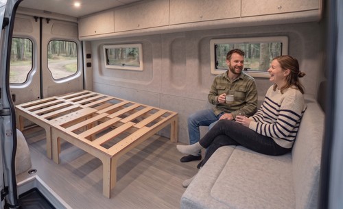 Sliding camper van bed - camper,