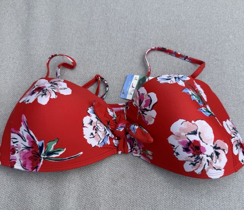 Joules bikini top red - top, floral