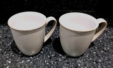 Denby Linen pattern 2 Straight Sided Mugs in Used Condition