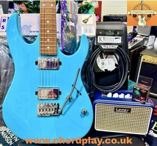 🎁 ELECTRIC GUITAR STARTER PACK 🎁 Ibanez Gio GRX120~Blue~ Laney Amp, Bag ,Tuner