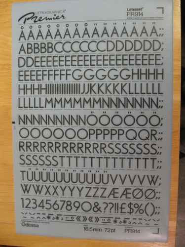 Letraset rub on - .1, rub-on