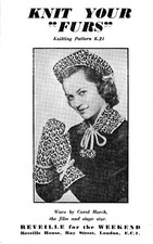 Vintage 1940s Lady's leopard pattern gloves hat & collar scarce Reveille #28