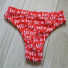 Pole dance wear Xmas thong lined size 8/10 waist 27 " new scrunch bum 