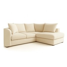 L Shaped 4 Seater Corner Sofa - Cream Boucle Teddy Right/Left hand facing Settee