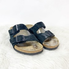 Betula Birkenstock 40 9 US Womens 7 US Mens Black Suede Leather Arizona Sandals