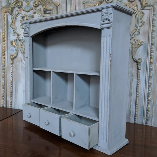 New grey french bookcase - new,