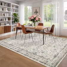 Modern Floral Washable Rug