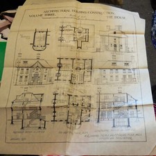 3 architectural plans 1921 W R Jaggard House & warehouse building construction