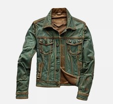 Trucker Leather Jacket For Men
