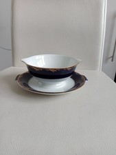 Rosenthal Classic Rose Cobalt Blue White & Gold Sauce Bowl # 6090.
