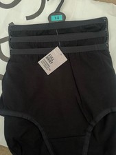 M&S COLLECTION 3 Pack Cotton Rich Full Briefs Black Size 14 BNWT Marks & Spencer