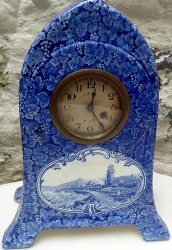Clock blue white porcelain - &,