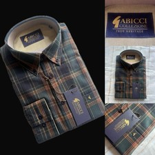 Gabicci Casual Shirt, XL, Ivy/Brown Check Design, Warm Cotton, BNWT
