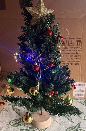 Mini christmas tree with - christmas,