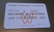 Vintage 1956 London Transport Bus & Underground Executive Free Pass