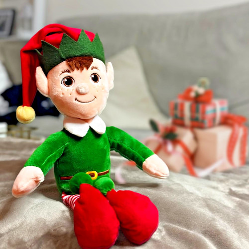 Green elf plush - green, toy