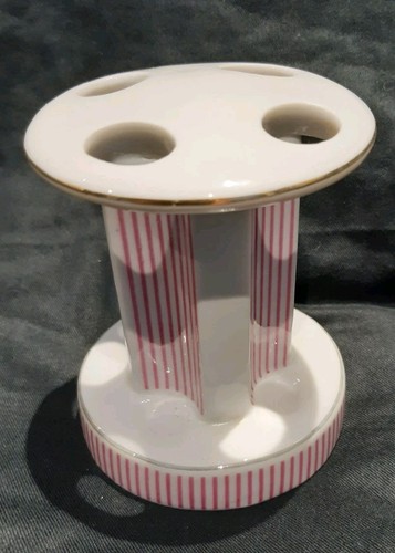 Vintage ceramic pink striped - ceramic, pink-striped