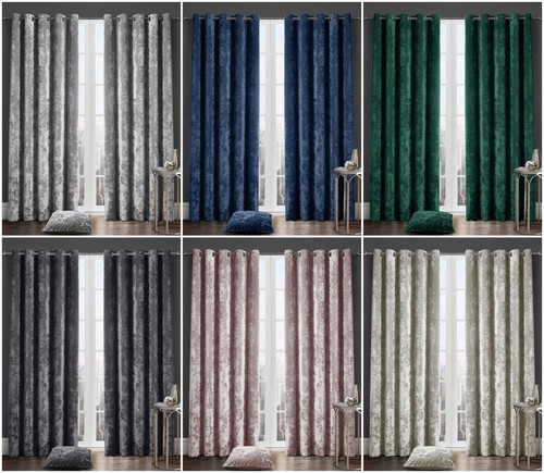 Luxury crushed velvet curtains - crushed,