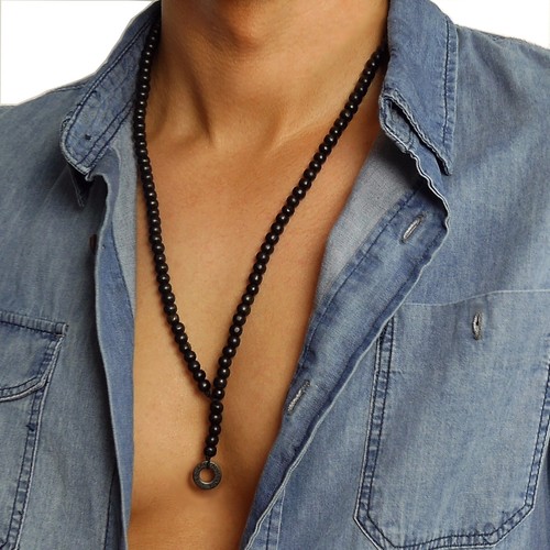 Mens bead necklace - mens,