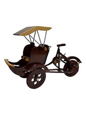 Vintage Handcrafted Wooden Pedicab Asian Cart