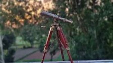 Brass Telescope with Wooden
