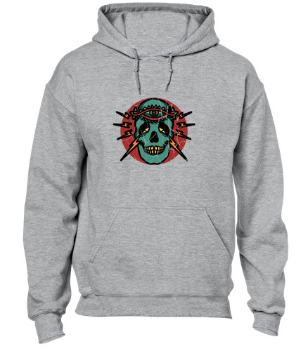 Skull lightning hoody hoodie - lightning,