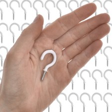 50 x Cup Hooks 1" Small White