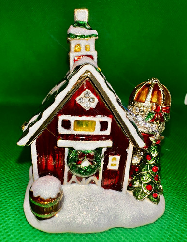 Christmas barn silo ceramic - &,